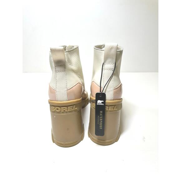 SOREL Waterproof Brex Zip Leather Ankle Boots in Chalk, Peach Sz 9 - Picture 10 of 15